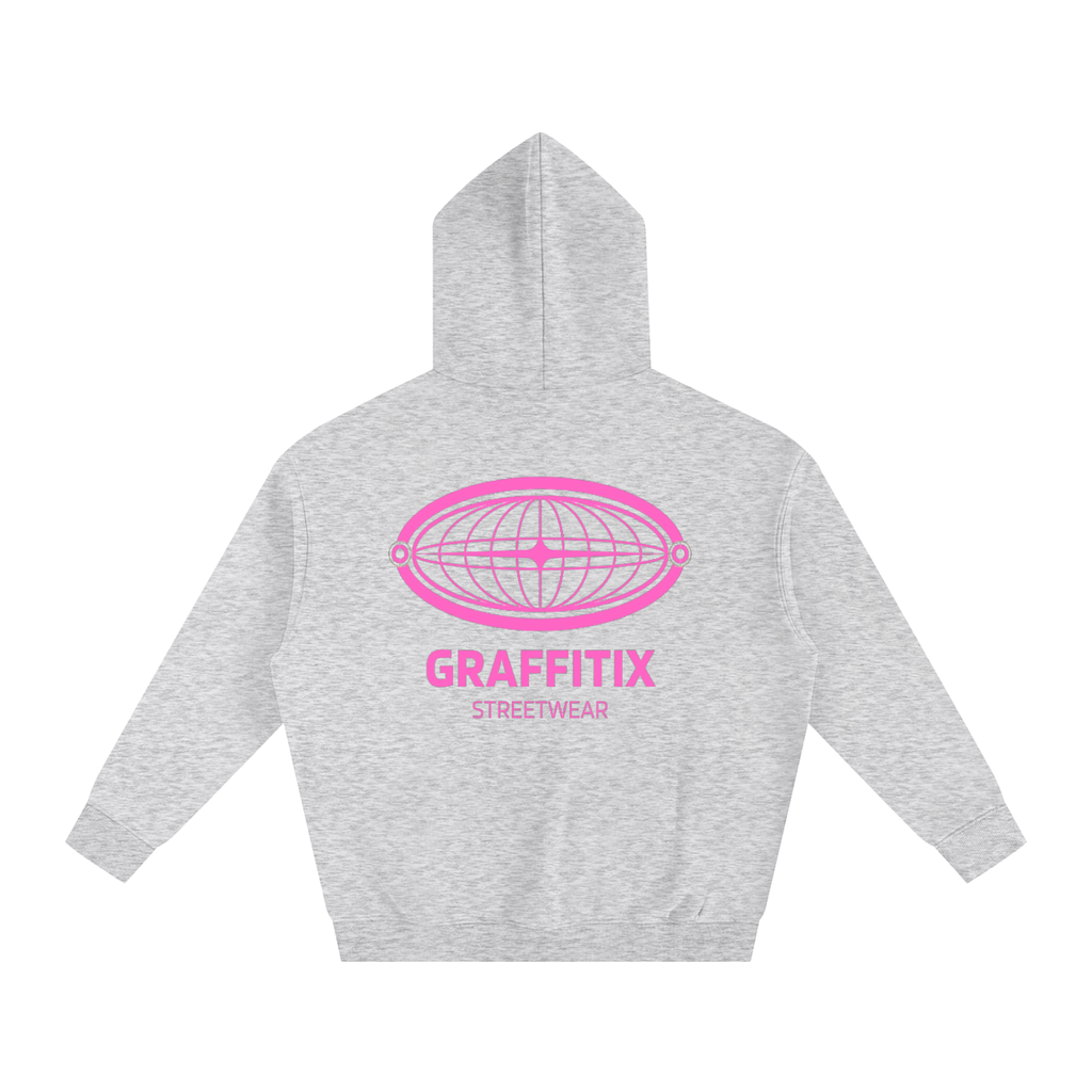 GRAFFITIX Pink Globe Hoodie-Heavywieght