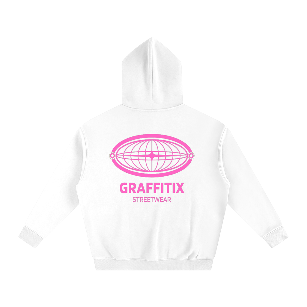 GRAFFITIX Pink Globe Hoodie-Heavywieght